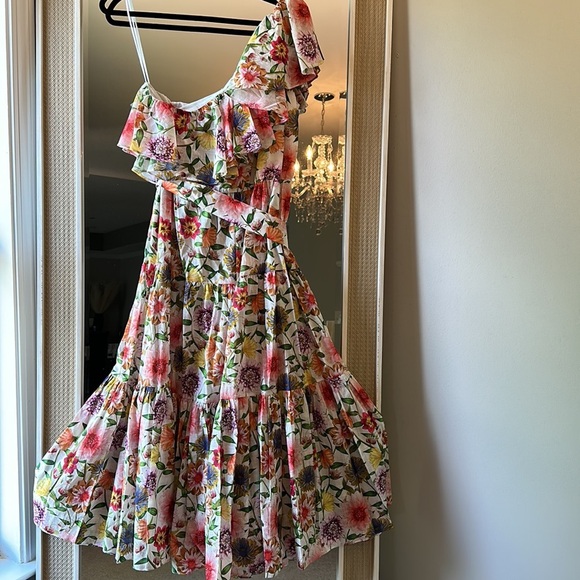 Borgo de nor Petra linen one shoulder tiered midi dress - Picture 13 of 16